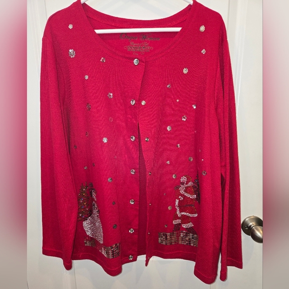 Christmas/Holiday cardigan sz 1x - Picture 1 of 4